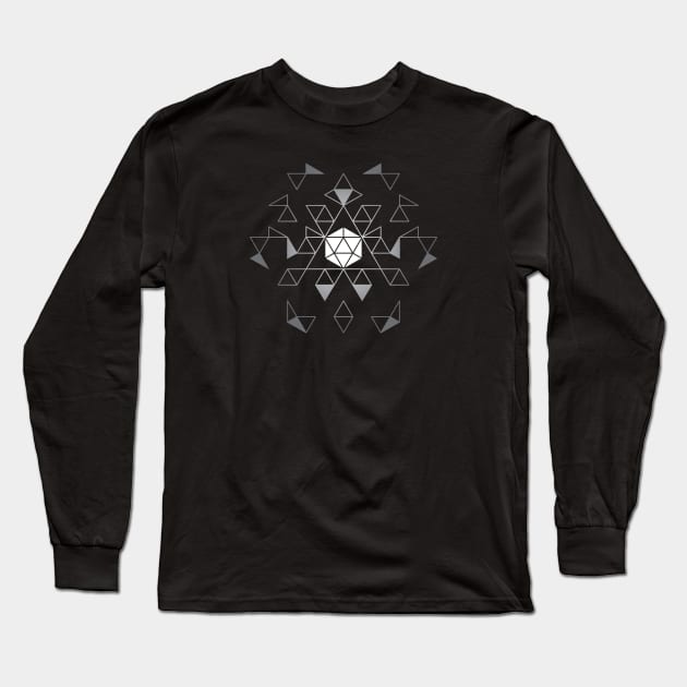 Cyberpunk Geometric D20 Long Sleeve T-Shirt by DnlDesigns